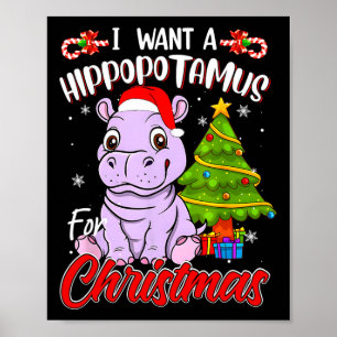 Ich wünsche mir ein Nilpferd zu Weihnachten Nilpfe Poster