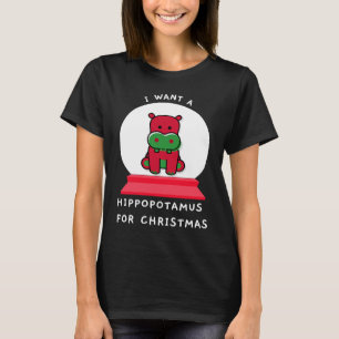 Ich wünsche mir ein Nilpferd zu Weihnachten Schnee T-Shirt