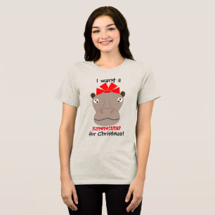 Ich wünsche mir ein Nilpferd zu Weihnachten! T-Shi Tri-Blend Shirt