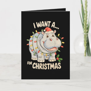 Ich wünsche mir ein Nilpferd zu Weihnachten Xmas N Karte