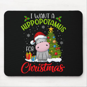 Ich wünsche mir ein Nilpferd zu Weihnachten Xmas N Mousepad
