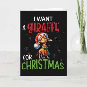 Ich wünsche mir eine Giraffe zu Weihnachten Lustig Karte