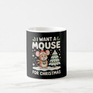 Ich wünsche mir eine Maus zu Weihnachten Santa Hut Kaffeetasse
