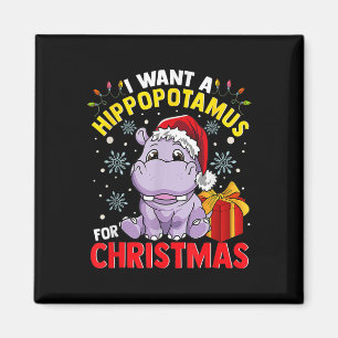 Ich wünsche mir einen Nilpferd zu Weihnachten Magnet