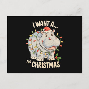 Ich wünsche mir einen Nilpferd zu Weihnachten Xmas