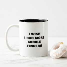 Ich wünschte, ich hätte mehr mittlere Finger lusti Zweifarbige Tasse
