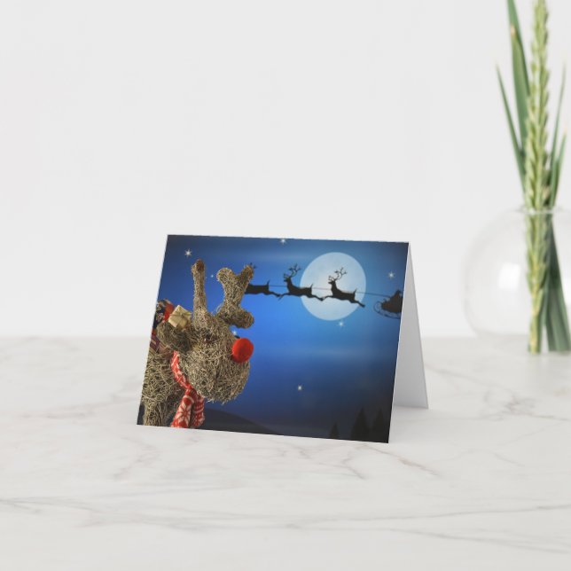 Ich wünschte, ich könnte fliegen. Weihnachtskarte Karte (Vorderseite)
