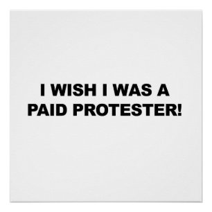 Ich wünschte, ich wäre ein bezahlter Protester Poster