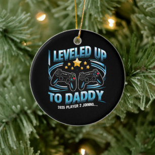 Ich wurde 2025 zum Daddy Funny Soon To Be Dad Keramik Ornament