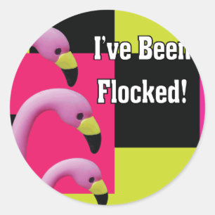 ich wurde beflockt runder aufkleber