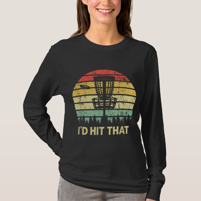 Ich würde das Disk Golf Retro Frisbee Funny Design T-Shirt (Vorderseite)