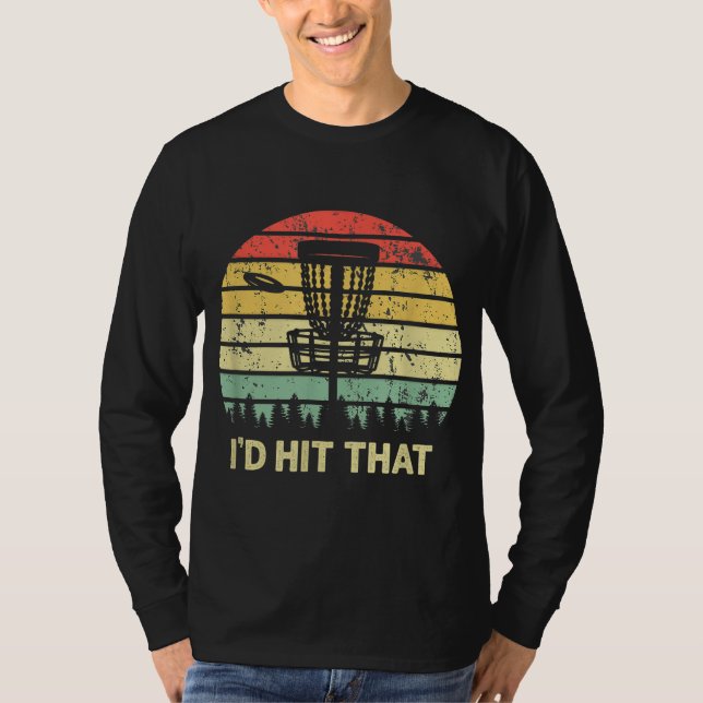 Ich würde das Disk Golf Retro Frisbee Funny Design T-Shirt (Vorderseite)