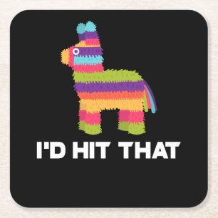 Ich würde das Pinata treffen - Cinco de Mayo Part Rechteckiger Pappuntersetzer