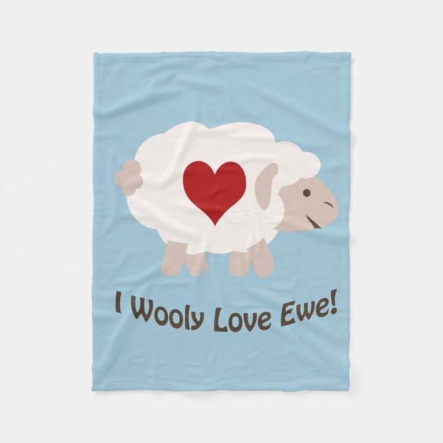 Ich würde dich Liebe! Blau! Fleecedecke (Vorderseite)