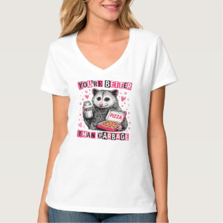 Ich würde dich über Müll lustigen Retro-Waschbären T-Shirt