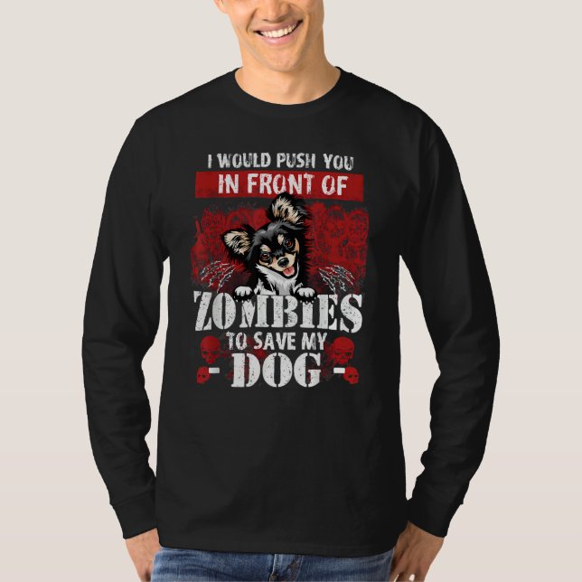 Ich würde dich vor Zombies drängen, um meinen PC R T-Shirt (Vorderseite)