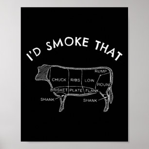 Ich würde die Kuh rauchen, die Grillen rauchen, di Poster