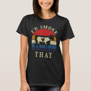 Ich würde diese lustige GRILLEN rauchen Vintag Fle T-Shirt