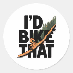 Ich würde diese Mountainbike-Tour Radfahrer Outdoo Runder Aufkleber