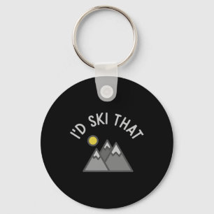 Ich würde diesen lustigen Skifahrer Skifahren Gesc Schlüsselanhänger