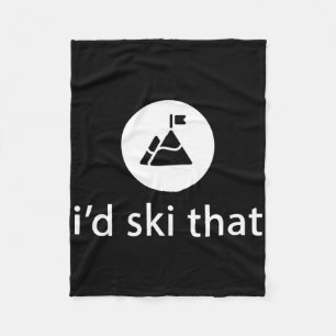 Ich würde diesen lustigen Skifahrer Skifahren T-Sh Fleecedecke