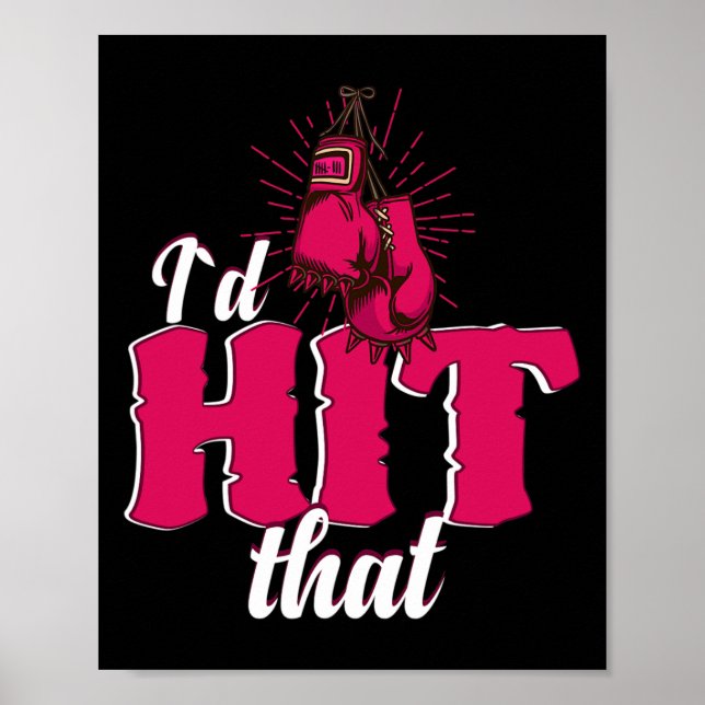 Ich würde dieses lustige Boxgeschenk für Kickbox-F Poster (Vorne)