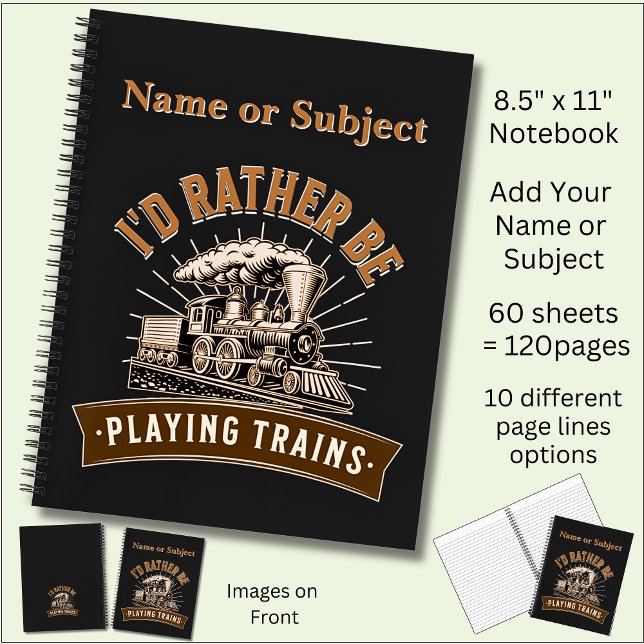 Ich würde eher Dampfzüge-Eisenbahn-Motor spielen Notizbuch (Von Creator hochgeladen)