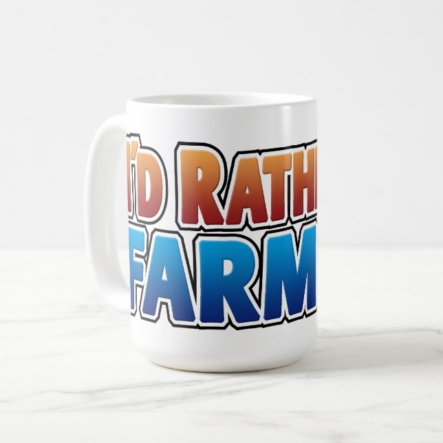 Ich würde eher Farmer sein! Große, bunte Buchstabe Kaffeetasse (Vorderseite Links)