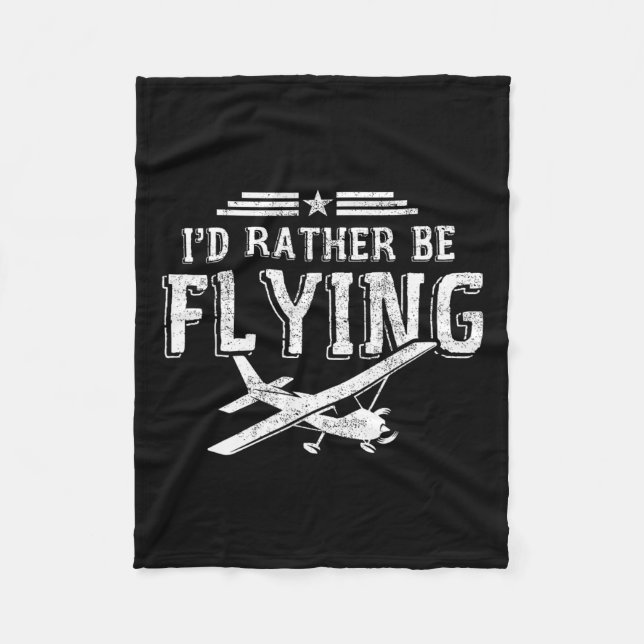 Ich würde eher fliegen Piloten Flugzeug-Pilot Gesc Fleecedecke (Vorderseite)