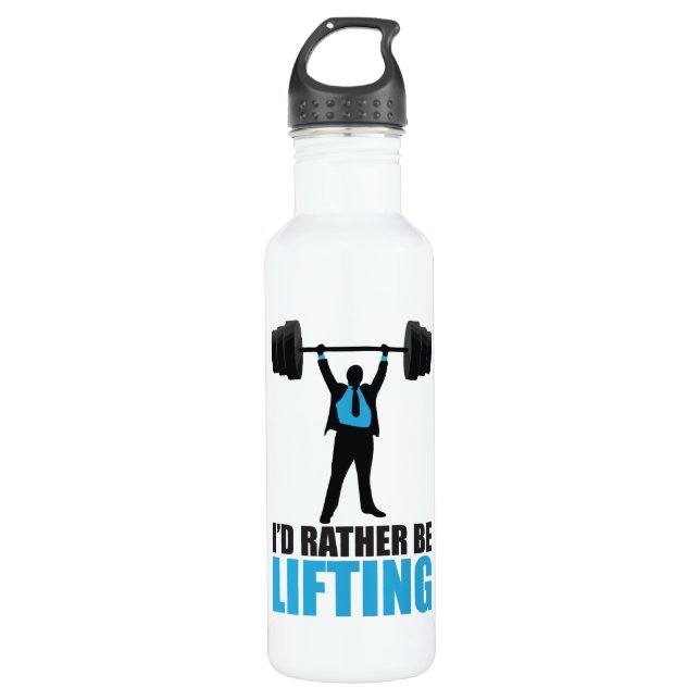 Ich würde eher heben - Bodybuilding Edelstahlflasche (Vorderseite)