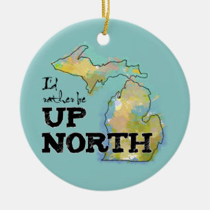 Ich würde eher herauf Nordmichigan sein Keramik Ornament