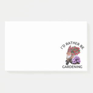 Ich würde eher im Garten arbeitende lustige Post-it Klebezettel