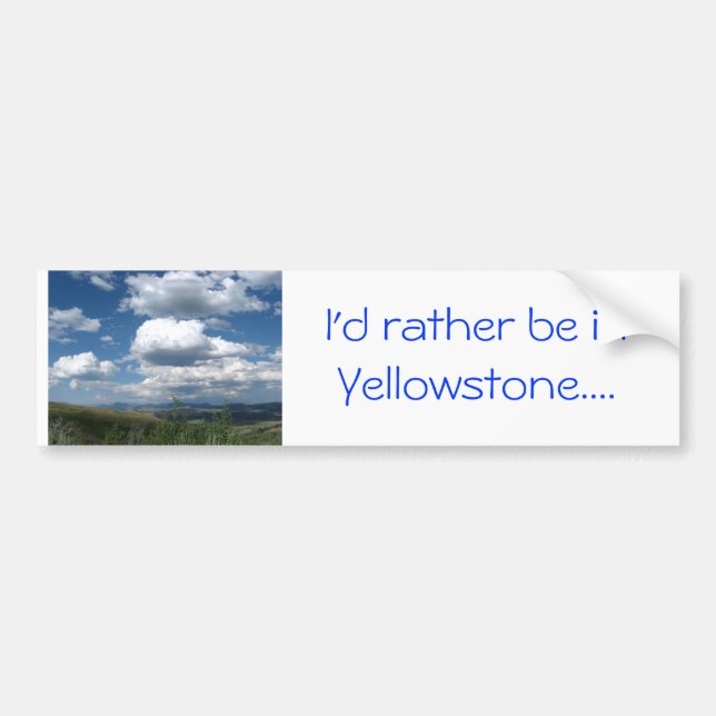 Ich würde eher in Yellowstone sein Autoaufkleber (Vorne)