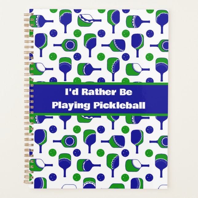 Ich würde eher Pickleball Blue Green Cutout spiele Planer (Vorderseite)