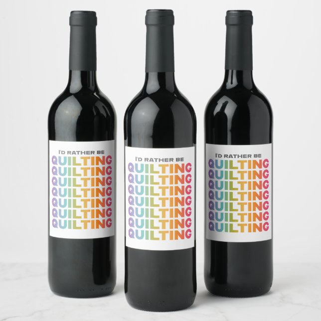 Ich würde eher Regenbogen Ombre Buchstaben quiltie Weinetikett (Flaschen)