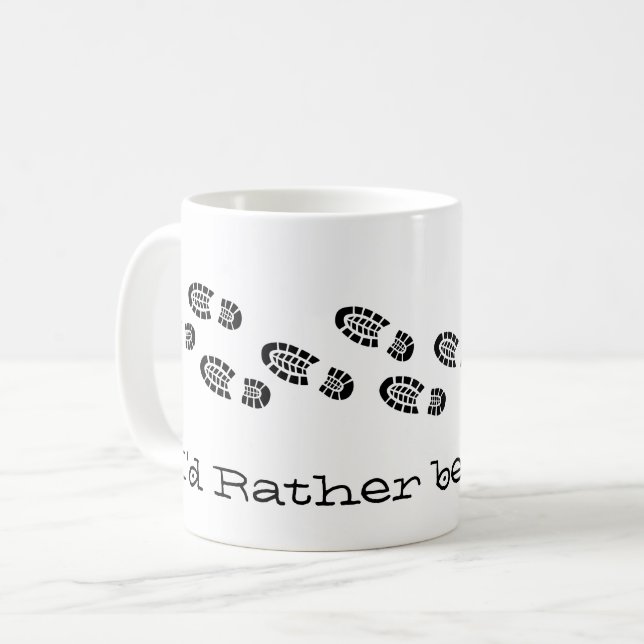 Ich würde eher Schwarz-weiß Spaß mit Wanderstiefel Kaffeetasse (Vorderseite Links)