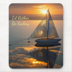 Ich würde eher segeln, Segelboot AI ART Mousepad