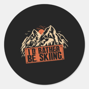 Ich würde eher Skifahren Berge Wintersportski fahr Runder Aufkleber