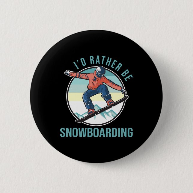 Ich würde eher Snowboarden Retro Ski Goggles Winte Button (Vorderseite)
