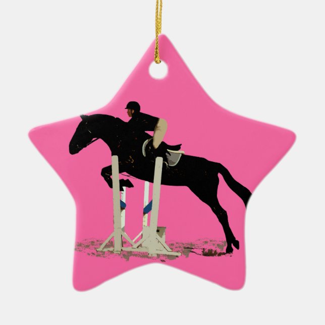 Ich würde eher springen! Pferd Keramik Ornament (Vorne)