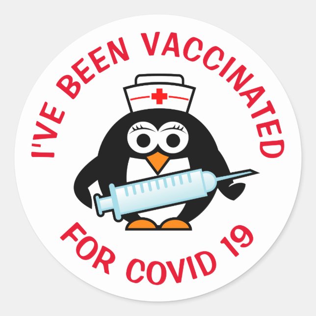 Ich wurde für Covid19-Impfungen geimpft Runder Aufkleber (Vorderseite)