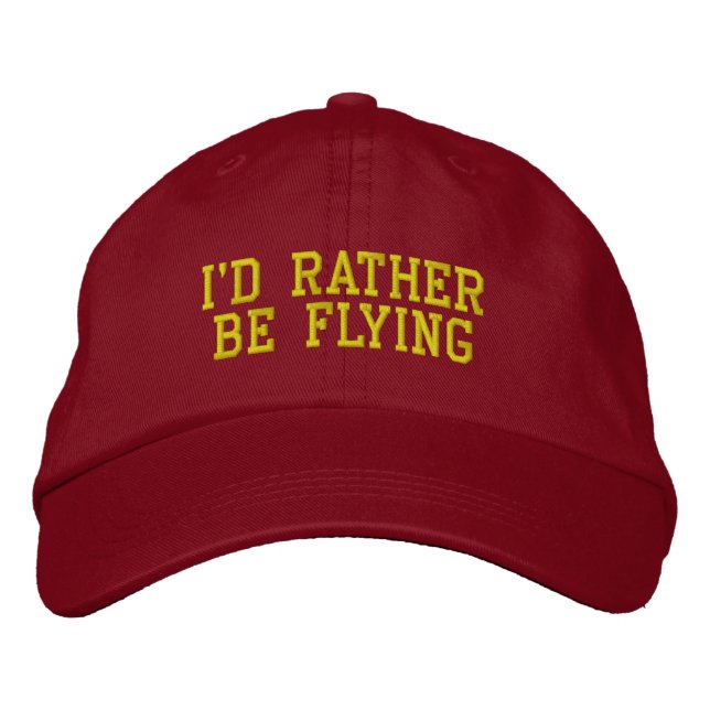 ICH WÜRDE GERADE FLIEGEN BESTICKTE BASEBALLKAPPE (Vorderseite)
