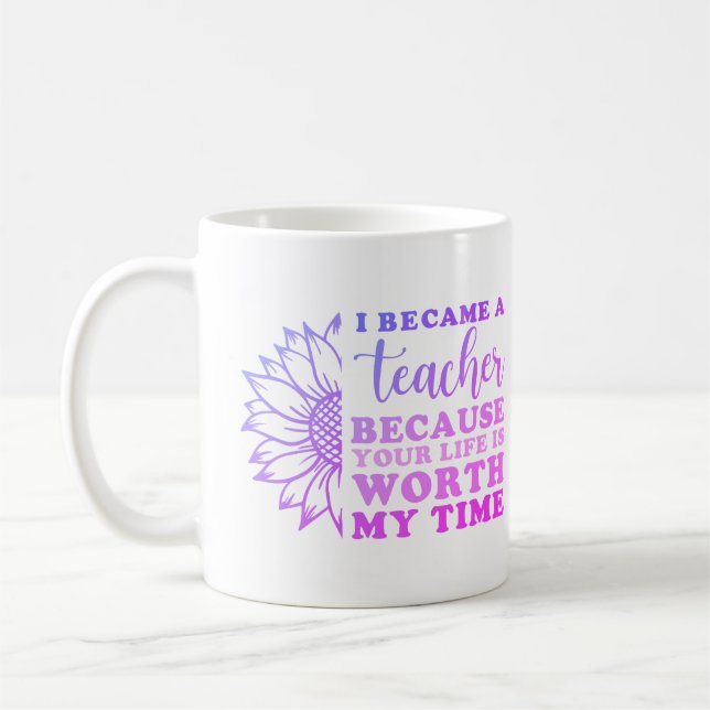 Ich wurde Lehrerin und Individuelle Name Pastel Kaffeetasse (Links)