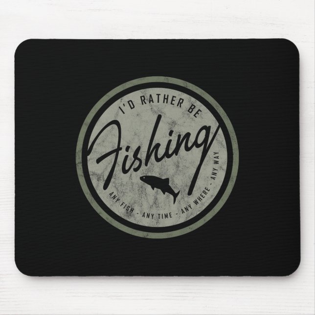 Ich würde lieber angeln! Retro Mousepad (Vorne)