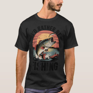 Ich würde lieber Bass fischen Vater-Witz lustiger T-Shirt