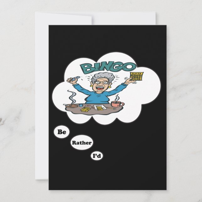 Ich würde lieber Bingo 4 spielen Einladung (Vorderseite)