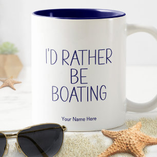 Ich würde lieber Boot fahren Zitat - Kapitän Humor Zweifarbige Tasse