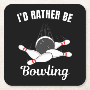 Ich würde lieber bowlen rechteckiger pappuntersetzer
