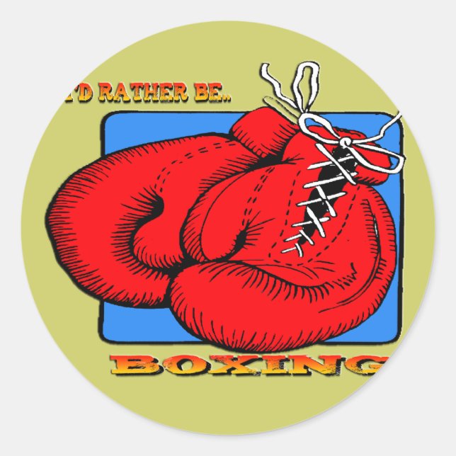 Ich würde lieber Boxen Runder Aufkleber (Vorderseite)