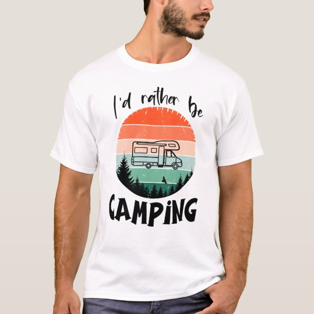 Ich würde lieber campen Wohnmobil Wald T-Shirt (Vorderseite)